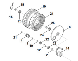 VIKING MB 3 RT/ STIHL RM 3,0 RT og RM 448,0 T drivhjul højre