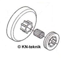Husqvarna Koblingstromle m løs roset 325-7T og nåleleje